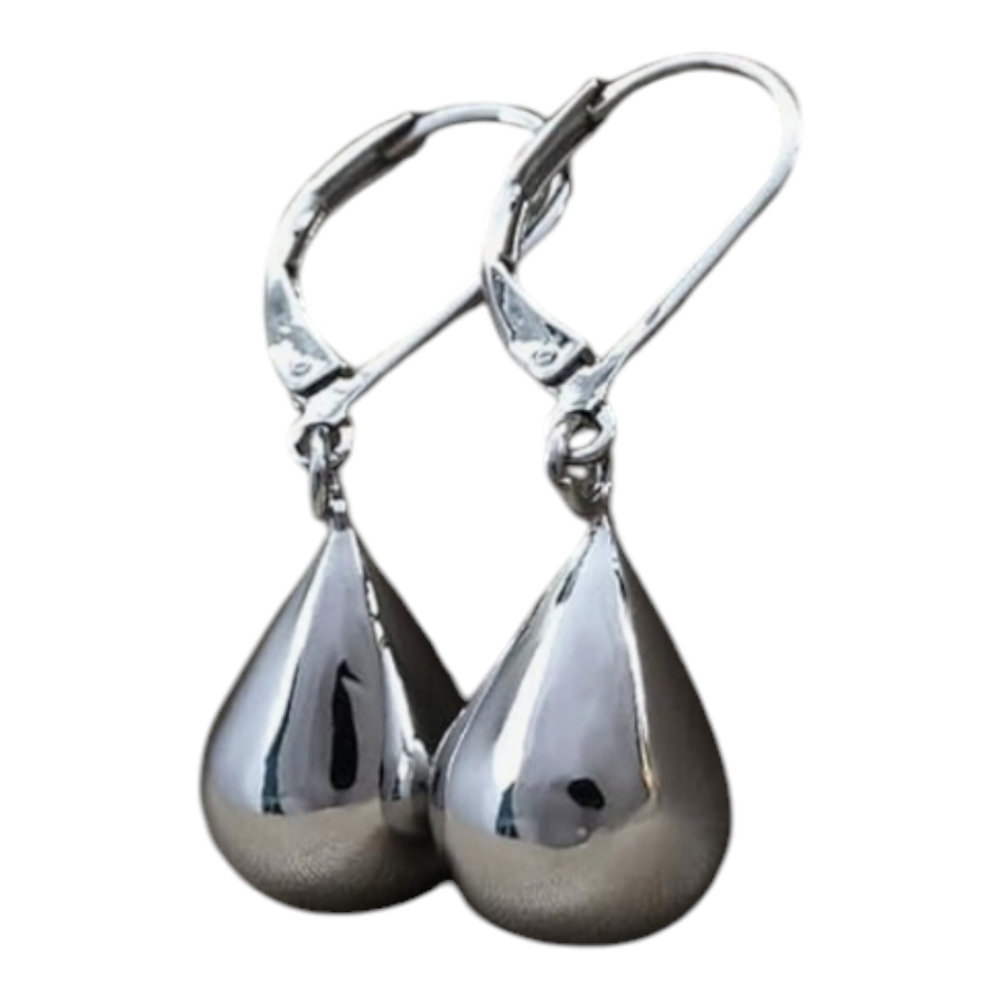 Elegant Silver-Tone Teardrop Earrings